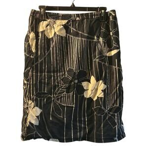French Connection cotton floral skirt business casual officewear lined size 8